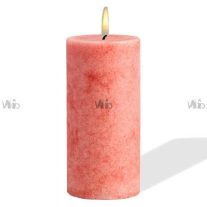 Winsome Decorative – Desire Red Mottling Pillar Candle – Scented and Unscented – Perfect for Home Decoration, Festivals, Occasions and Events – Purely Handcrafted by Indian Artisan – SKU # 167