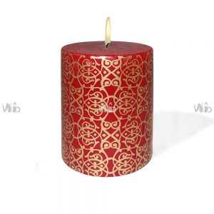 Winsome Decorative – Printed Pillar Candle – Perfect for Home Decoration, Festivals, Occasions and Events – Purely Handcrafted by Indian Artisan – SKU # 125