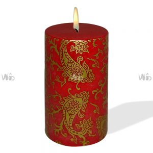 Winsome Decorative –Printed Pillar Candle – Perfect for Home Decoration, Festivals, Occasions and Events – Purely Handcrafted by Indian Artisan – SKU # CH-10675