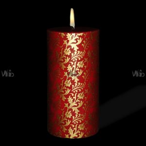 Printed White Pillar Candle – Unscented, Perfect for Home Decoration, Festivals, Occasions and Events – SKU # CH-9921