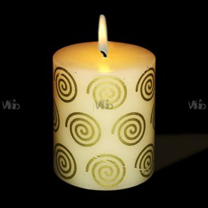 Winsome Decorative – Printed Ivory Pillar Candle – Unscented – Perfect for Home Decoration, Festivals, Occasions and Events – Purely Handcrafted by Indian Artisan – SKU # CH-10022