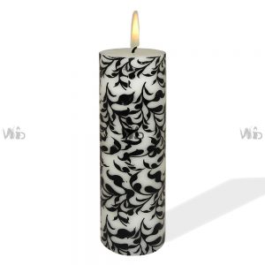 Winsome Decorative –Printed White Pillar Candle – Unscented – Perfect for Home Decoration, Festivals, Occasions and Events – Purely Handcrafted by Indian Artisan – SKU # CH-10730