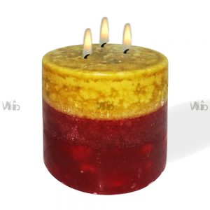 Winsome Decorative – Brown Mottling and Plain White Square Pillar Candle – Scented and Unscented – Perfect for Home Decoration, Festivals, Occasions and Events – Purely Handcrafted by Indian Artisan – SKU # CH-10875