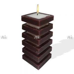 Winsome Decorative – Black and White Grooved Square Pillar Candle – Scented and Unscented – Perfect for Home Decoration, Festivals, Occasions and Events – Purely Handcrafted by Indian Artisan – SKU # CH-10928
