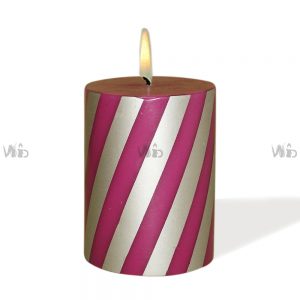 Winsome Decorative – Stripes Printed Pillar Candle – Unscented – Perfect for Home Decoration, Festivals, Occasions and Events – Purely Handcrafted by Indian Artisan – SKU # CH-9831