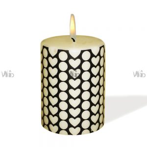 Winsome Decorative –Printed White Pillar Candle – Unscented – Perfect for Home Decoration, Festivals, Occasions and Events – Purely Handcrafted by Indian Artisan – SKU # CH-9837