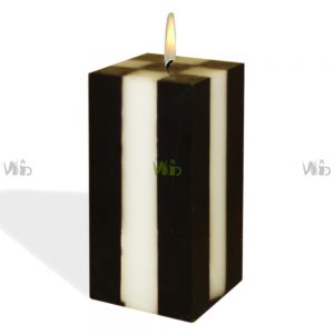 Winsome Decorative – Black and White Stripes Square Pillar Candle – Scented and Unscented – Perfect for Home Decoration, Festivals, Occasions and Events – Purely Handcrafted by Indian Artisan – SKU # CH-9812