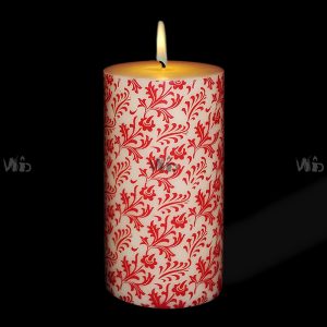 Printed White Pillar Candle – Unscented, Perfect for Home Decoration, Festivals, Occasions and Events – SKU # CH-9921