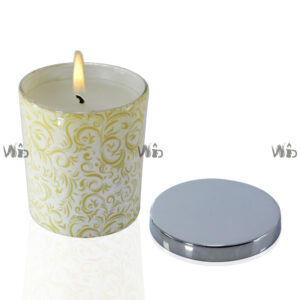 Winsome Decorative – Printed Glass Candle- Perfect for Home Decoration, Festivals, Occasions and Events – Purely Handcrafted by Indian Artisan – SKU # 199