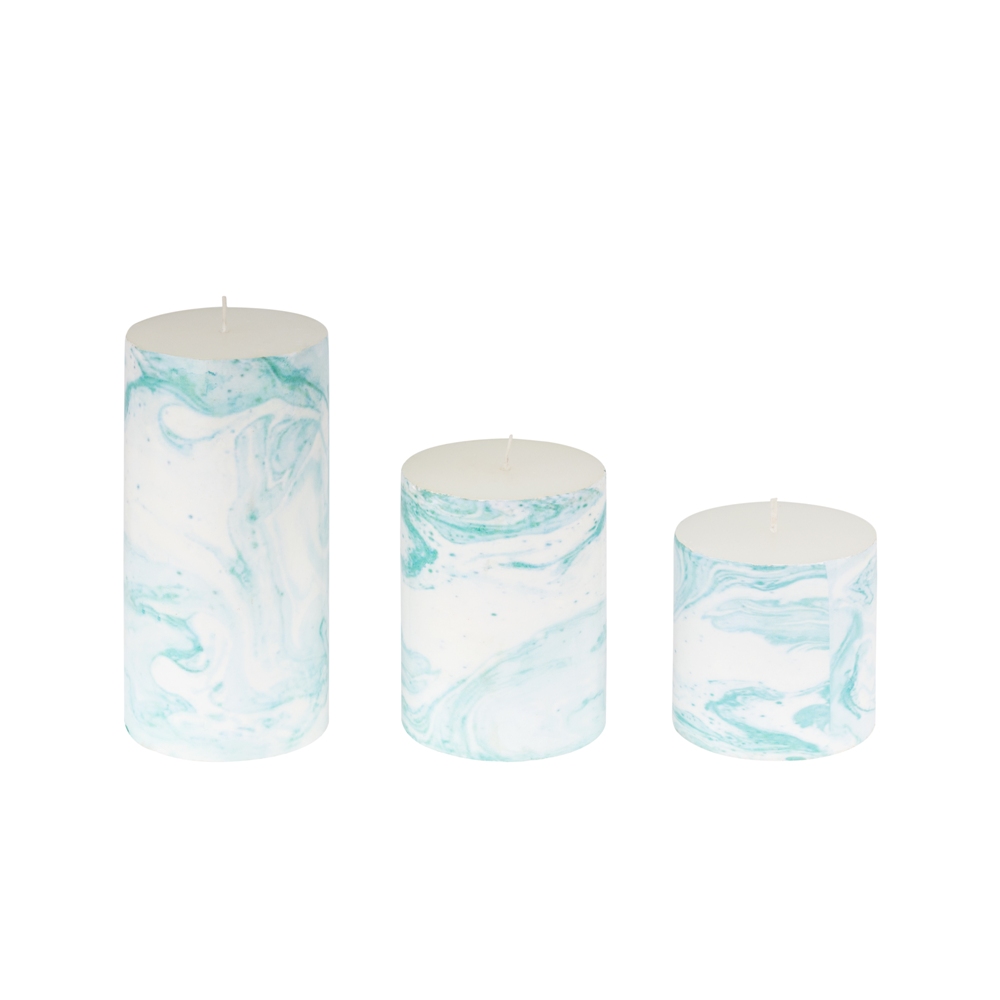 Printed Pillar Candle set of 3 Handmade for Home Decoration Festival and Corporate Gifting Scented Pillar Candle