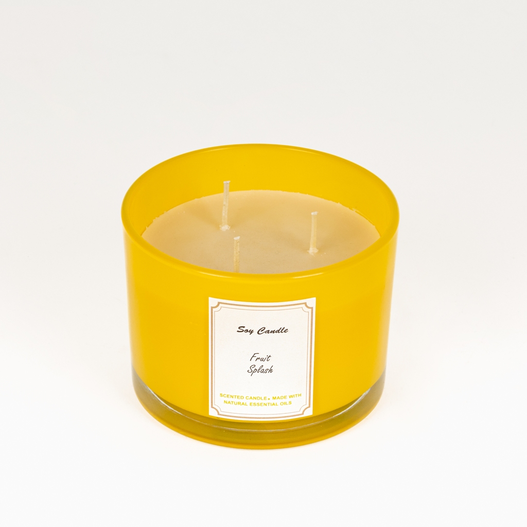 Multi Wick Scented Glass Soy Wax Candle for Home Event Decoration and Gifting