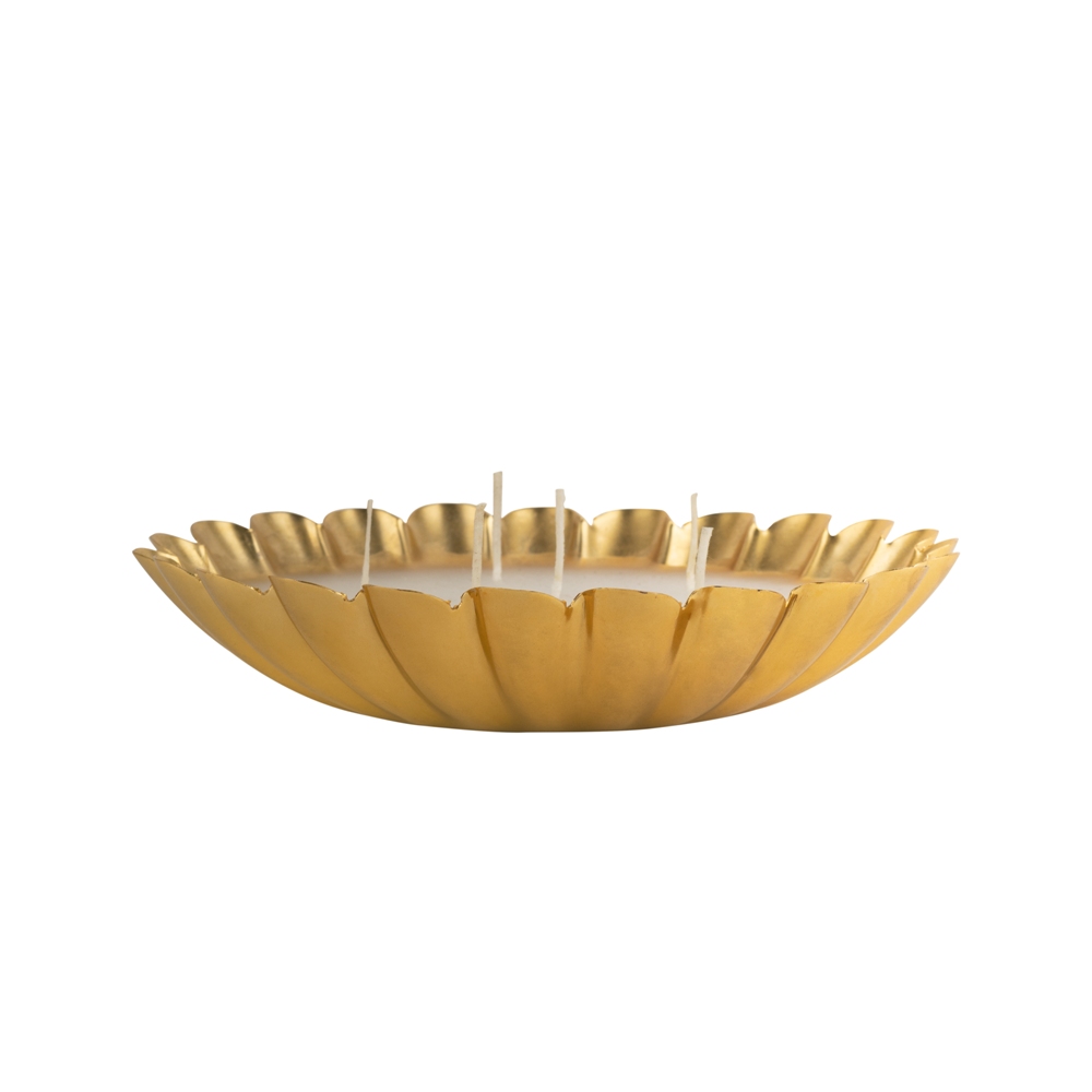Winsome Decorative – Gold Finish Metal Urli with Wax- Perfect for Home Decoration, Festivals, Occasions and Events – Purely Handcrafted by Indian Artisan – SKU # 10975